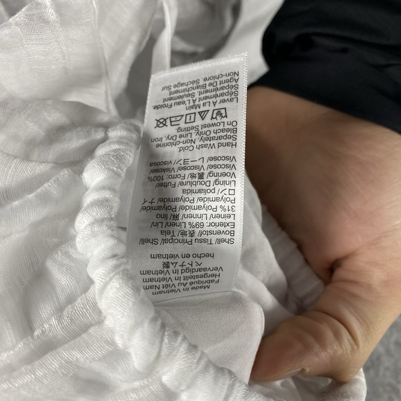 J Crew Pleated Drawstring Maxi Skirt Women's Small White Linen Blend CL539‎ NWT - Picture 8 of 12